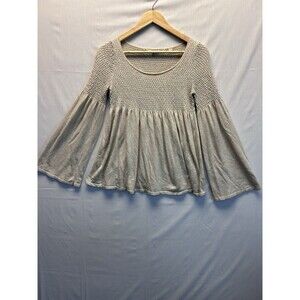 Knitted And Knotted Anthropologie Women’s Peasant Blouse Flyaway Sleeves XS